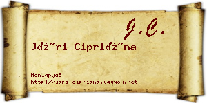 Jári Cipriána névjegykártya